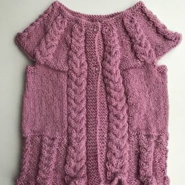 Pink alpaca sleeveless cardigan