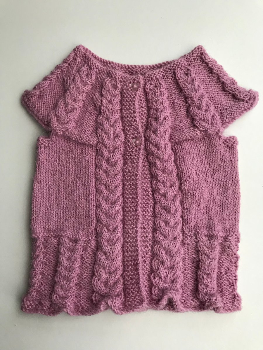 Pink alpaca sleeveless cardigan