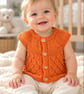 Handknitted Pumpkin Orange Baby Vest