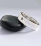 Recycled Sterling Silver Brutalist Design Handmade Topaz Ring, Band