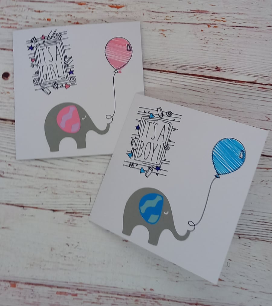 New Baby Card, It's A Boy, It's A Girl, Congratulations Card