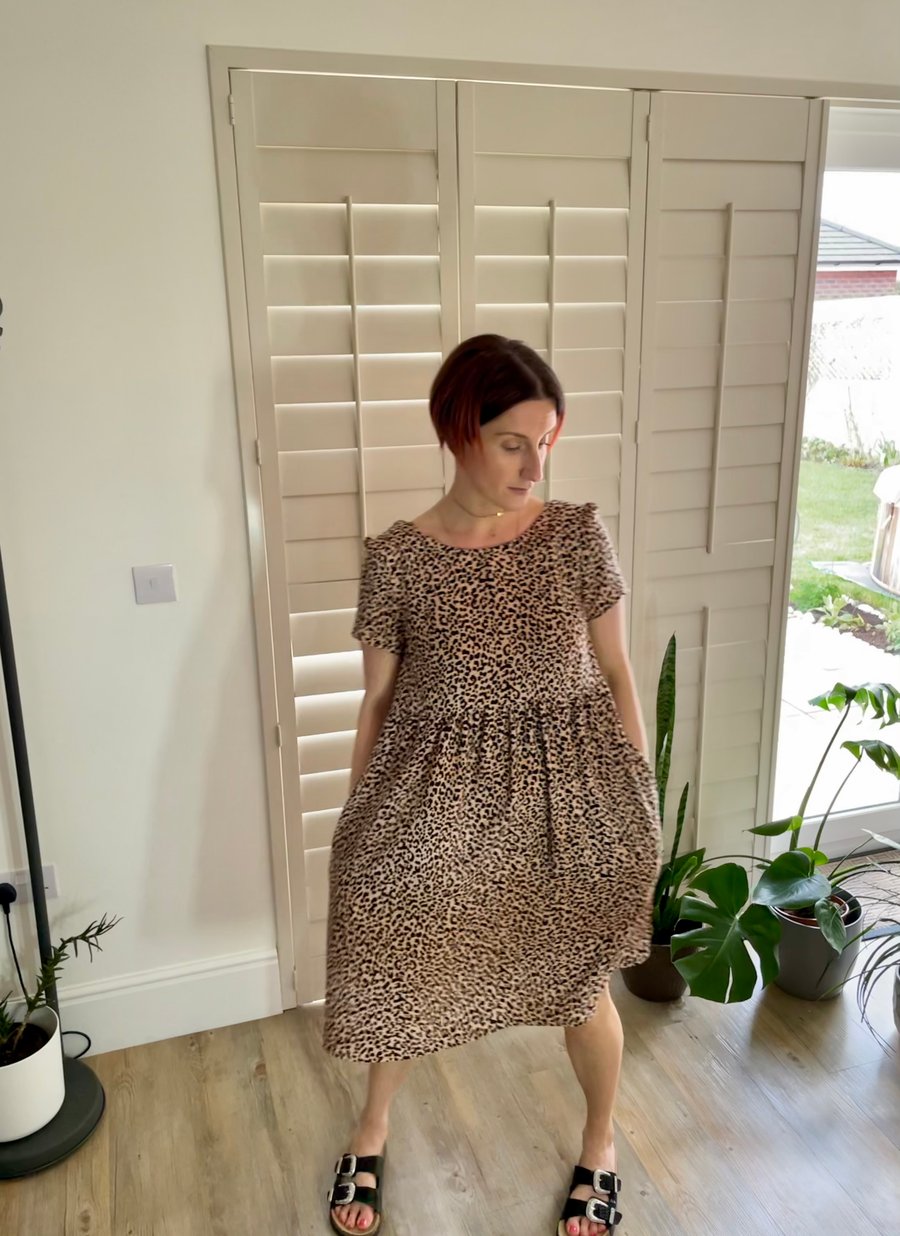 Animal print store smock dress