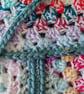Crocheted book pouch or tablet case, wrap round fastening, multi-coloured - Image 5
