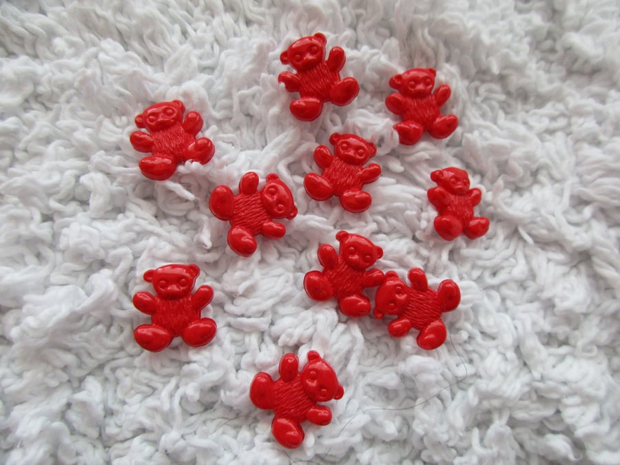 Red Teddy Bear Buttons