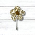 Flower Lapel Pin, Brown Lapel Flower, Perfectly Imperfect, Wedding Buttonhole