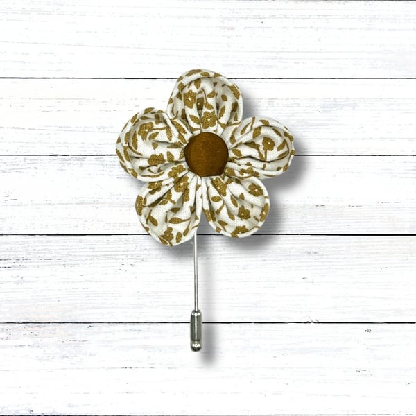 Flower Lapel Pin, Brown Lapel Flower, Perfectly Imperfect, Wedding Buttonhole