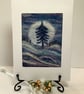 Christmas Tree Landscape Art Card.