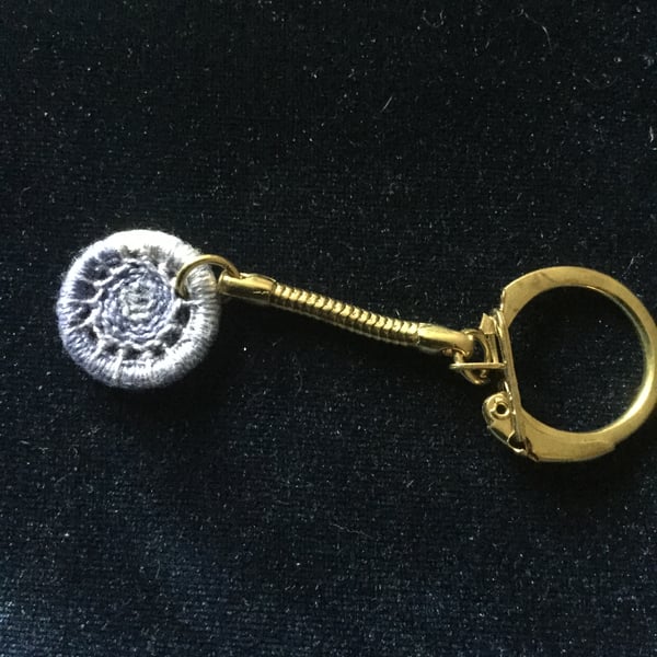 Dorset Button Key Ring, Delphinium, K2