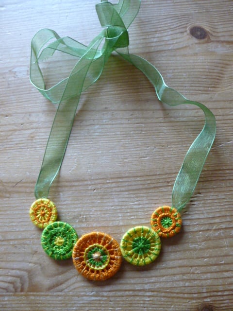 Dorset Button Necklace, Citrus