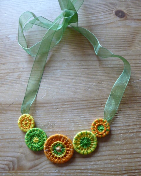 Dorset Button Necklace, Citrus