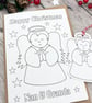 Coloured By Christmas Card & Gift Tag - Boy Angel - Personalised  - Image 3