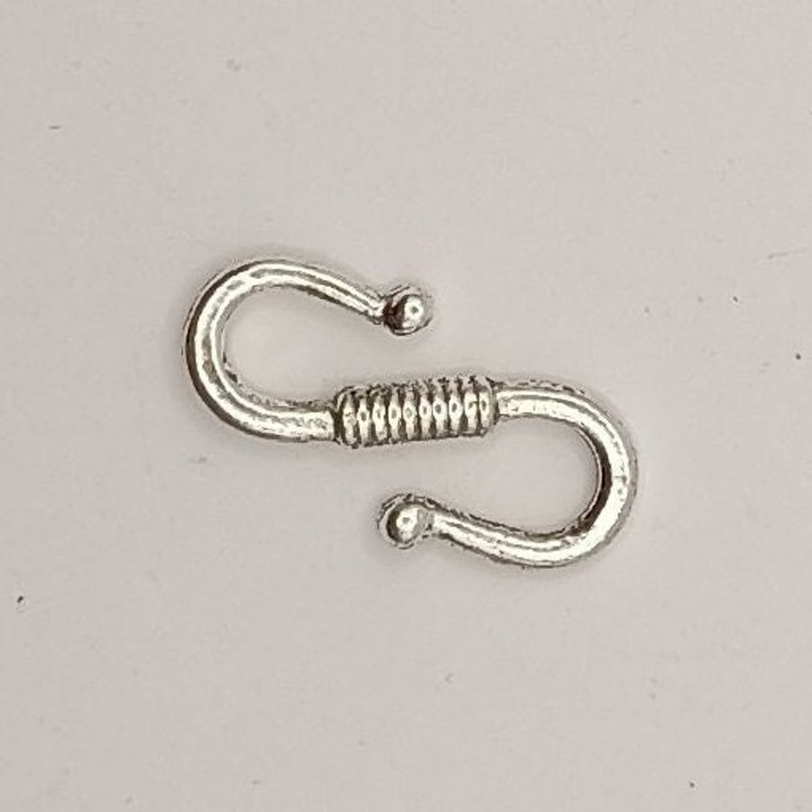 Antique Silver S Hooks - Earring Making Findings (6) 3 Pairs