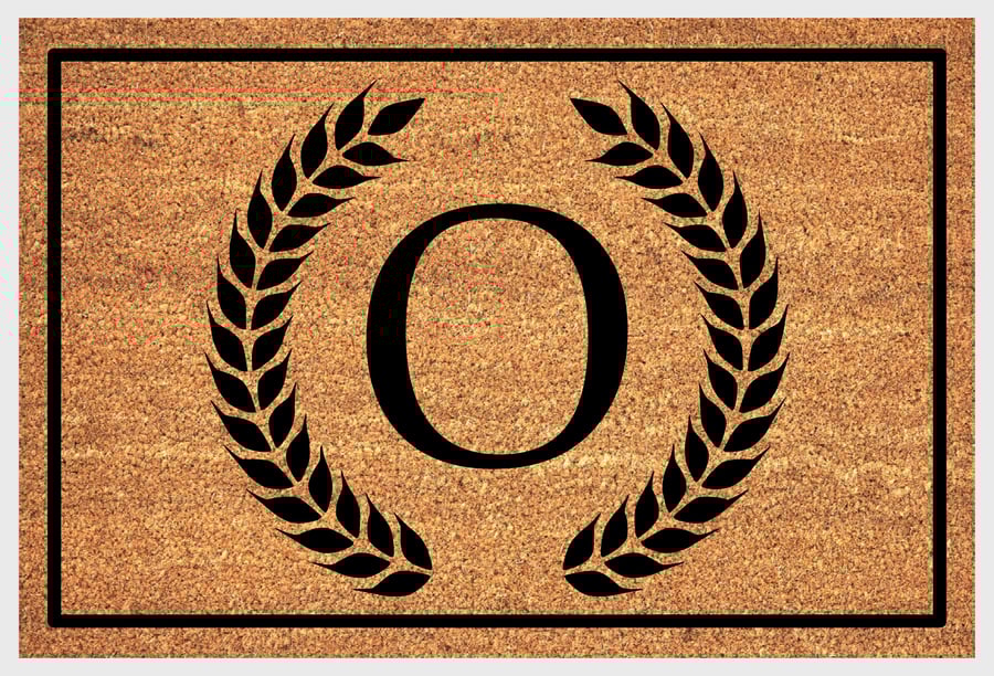 O Letter Door Mat - Monogram Letter O Welcome Mat - 3 Sizes
