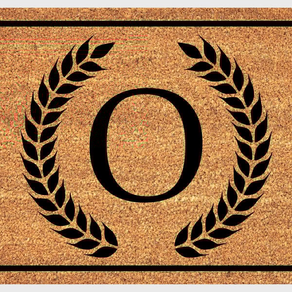 O Letter Door Mat - Monogram Letter O Welcome Mat - 3 Sizes