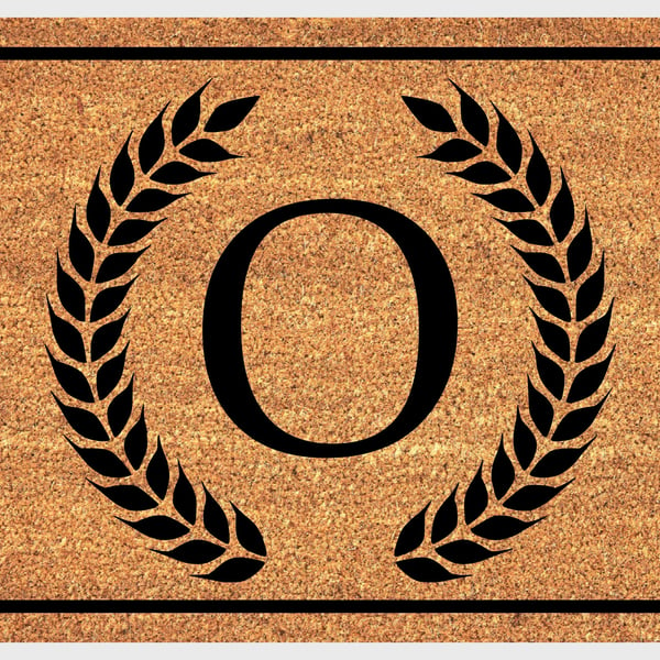 O Letter Door Mat - Monogram Letter O Welcome Mat - 3 Sizes