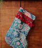 William Morris Christmas Stocking Wilhelmina Teal - Image 5