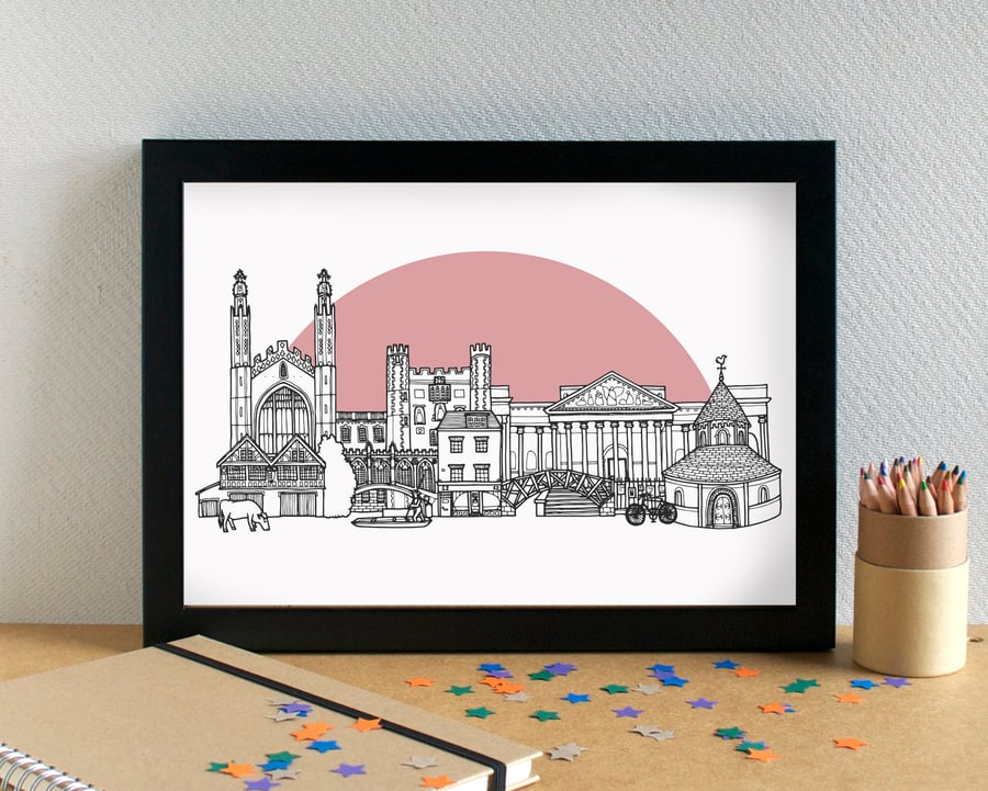 Cambridge Skyline Art Print