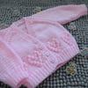 14" Newborn V Neck Hearts Cardigan 