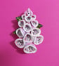 Pink FOXGLOVE BROOCH DIGITALIS Fairy Bell Wedding Lapel Pin HANDMADE HANDPAINTED - Image 4