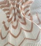 Caramel and white striped baby blanket in cotton yarn  - Image 1