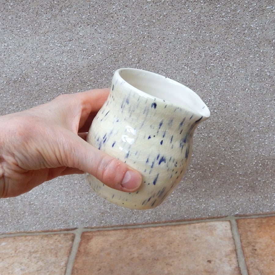 Jug, creamer or pitcher hand thrown pottery wheelthrown ceramic handmade cream 