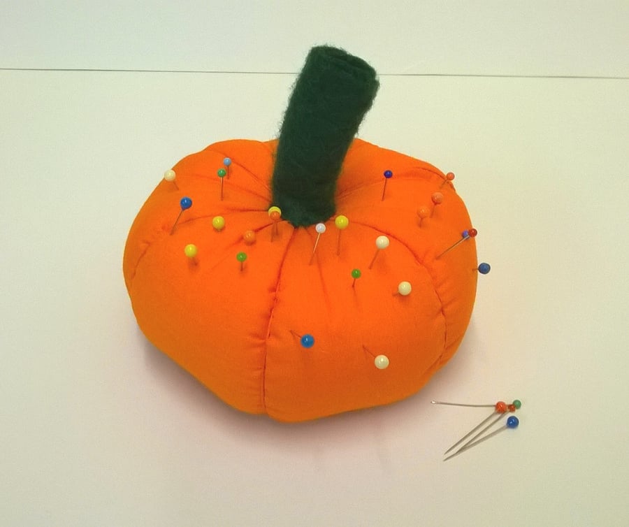 Halloween pumpkin pin cushion