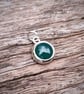 Silver pendant with green agate - Image 5