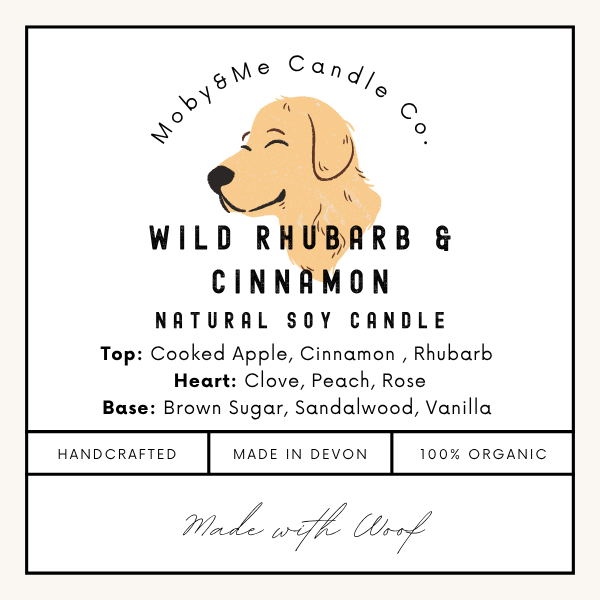 30cl Made to Order Wild Rhubarb & Cinnamon Soy Wax Candle in a Black Gloss Jar
