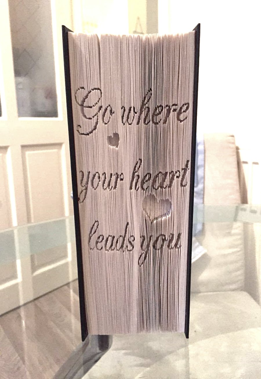 Go where your heart leads you CUT & FOLD Book Folding Pattern - EMAILED PDF