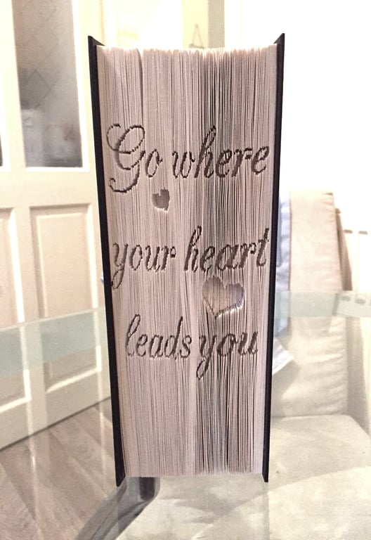 Go where your heart leads you CUT & FOLD Book Folding Pattern - EMAILED PDF