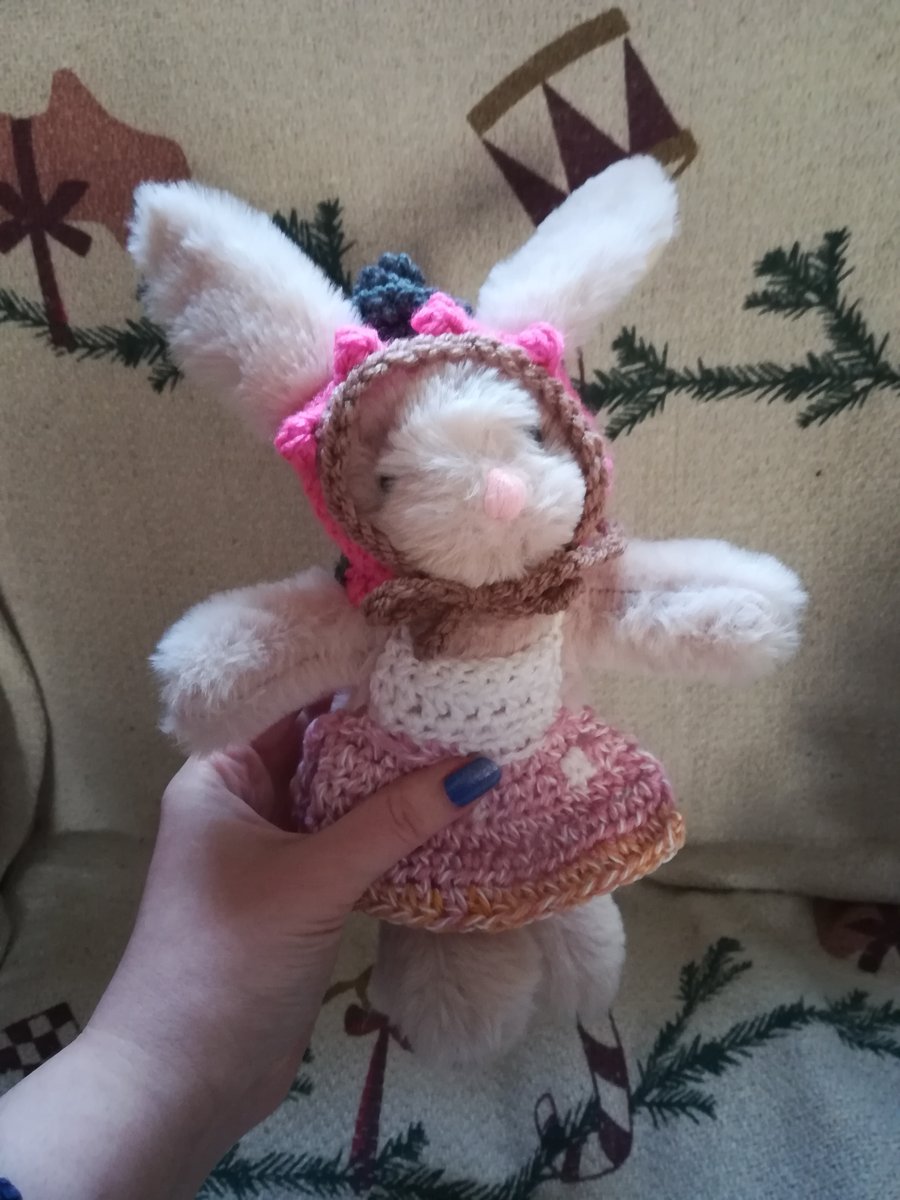 Bunny with Crochet Outfit 