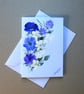 original art hand painted floral blank greetings card ( ref FA 507 J2 )