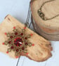 Bronze and Red Snowflake Pendant - Image 4