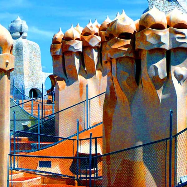 Casa Mila La Pedrera Barcelona Spain 18"x12" Print