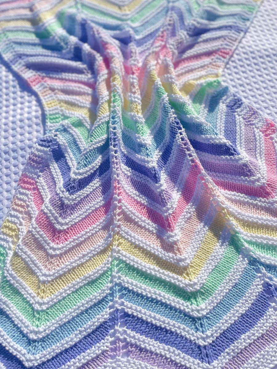 Pastel rainbow baby blanket 100% cotton