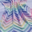 Pastel rainbow baby blanket 100% cotton