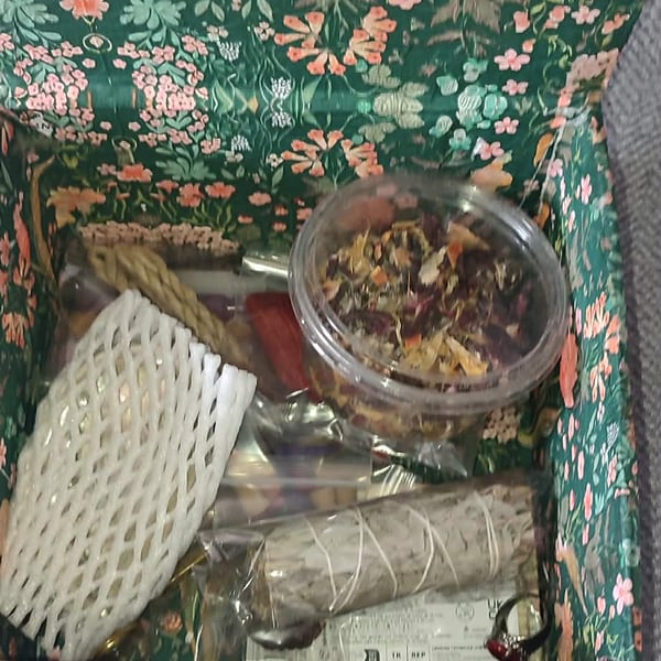 surprise recycled and up cycled witches storage box filled with magical goodies