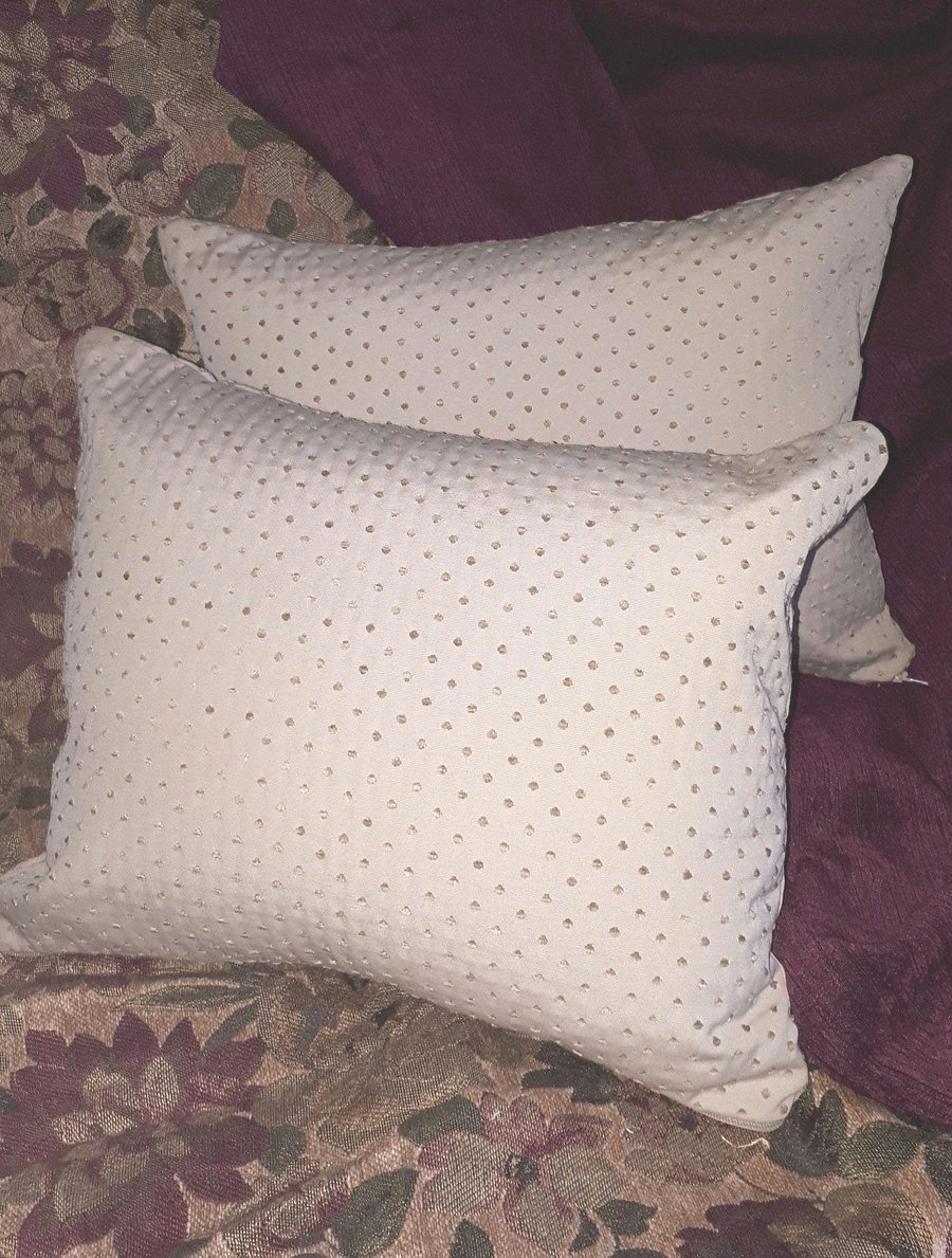 A stunning pair (2) of hand made rectangular dobby chenille spot cushion covers