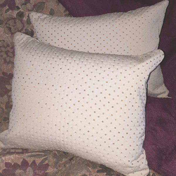 A stunning pair (2) of hand made rectangular dobby chenille spot cushion covers