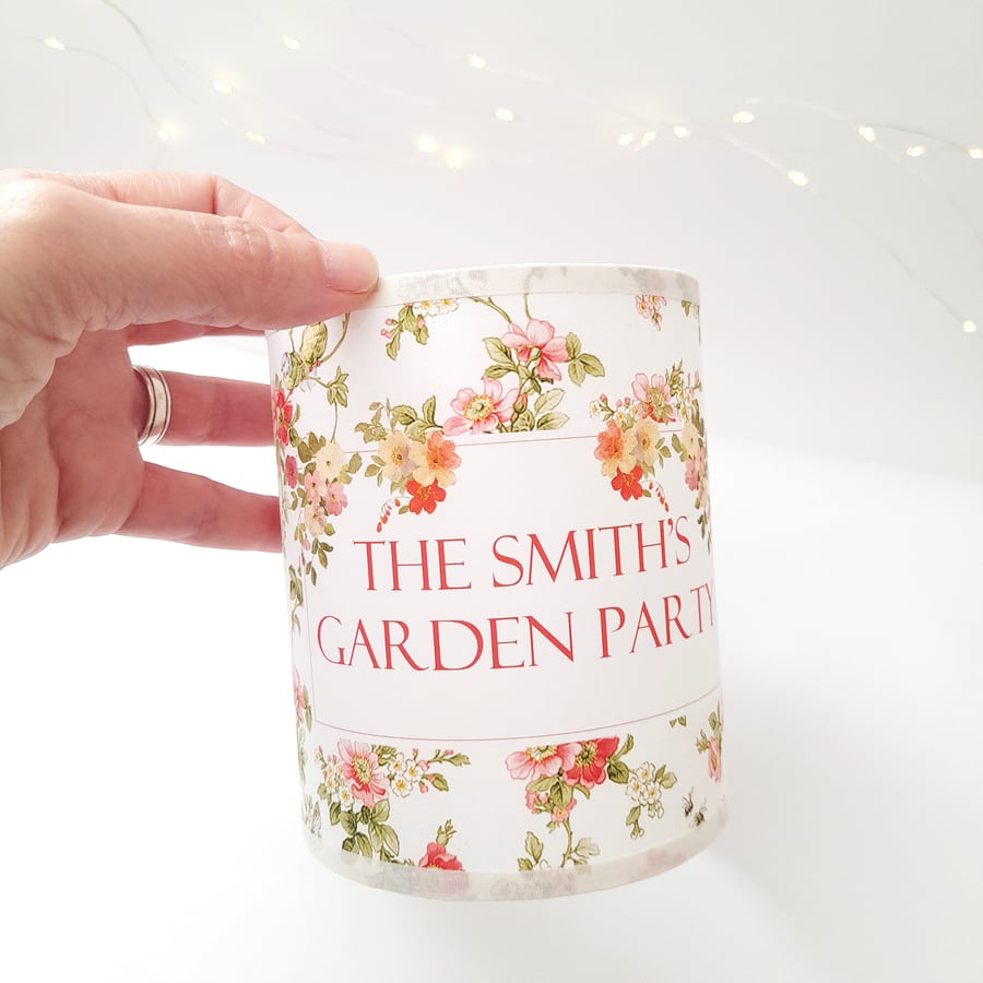 Floral Party personalised decorative floral lantern, party table decoration