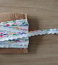 9m White Broderie Anglaise with Multi Coloured Edge