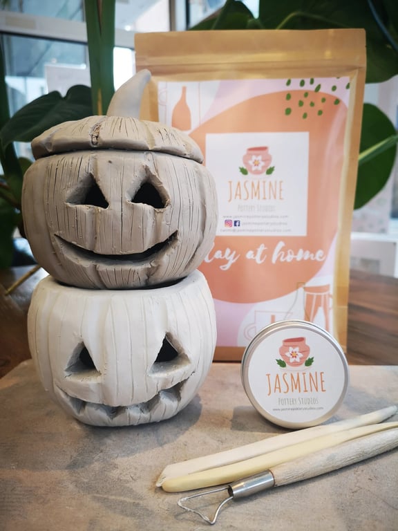 Pumpkin Lantern Clay Kit - Air Dry Clay Halloween Craft Kit