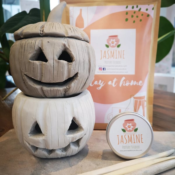 Pumpkin Lantern Clay Kit - Air Dry Clay Halloween Craft Kit