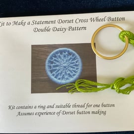 Kit to Make a Statement Dorset Button, Double Daisy Design, Grass Green 
