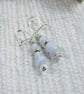 Earrings, Sterling Silver and Blue Lace Agate Droppers - Image 4