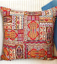 Scatter Cushion with Pad: Tapestry Africa design Denim Blue reverse 17"(43cm) - Image 2