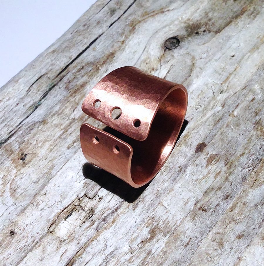 Handmade Open Copper Ring UK Size R - S (RGCUOPRS1) - UK Free Post