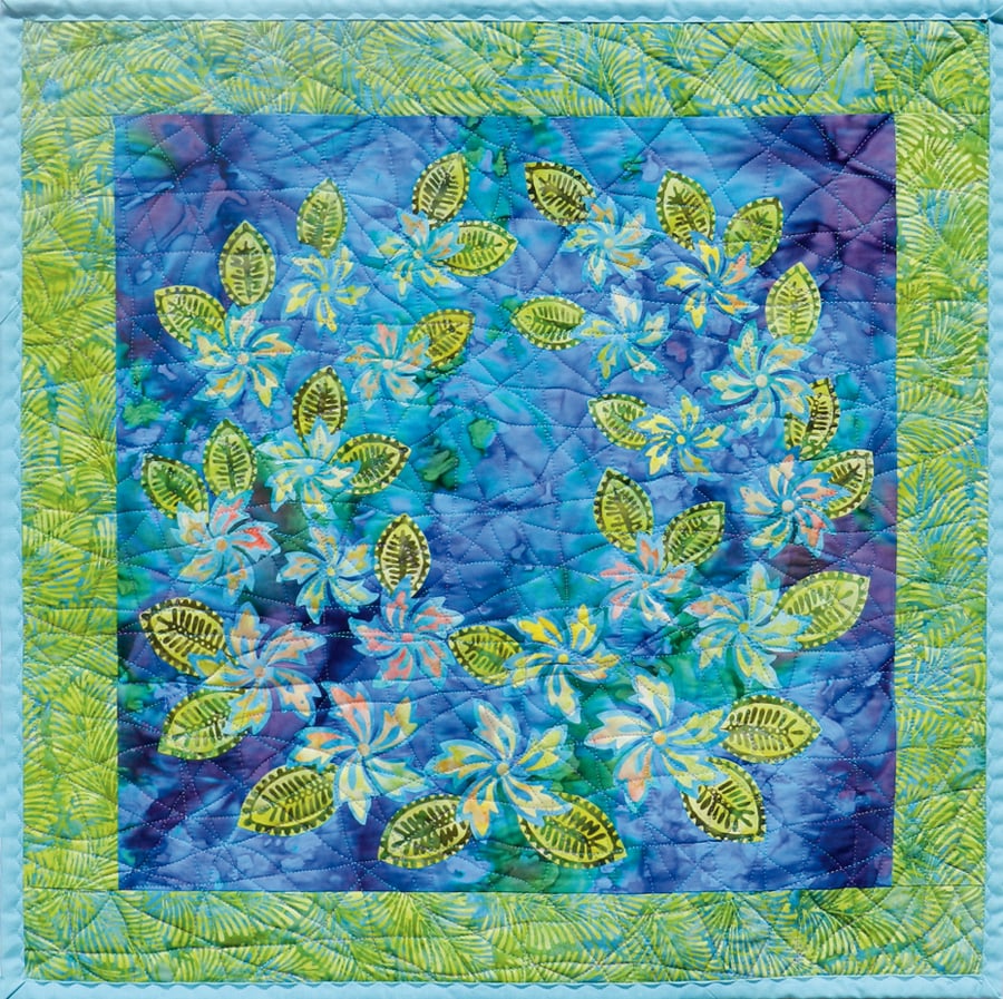 Turquoise Garland Wall Quilt