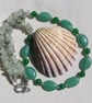 Green Aventurine, Green Jade & Prehnite Gemstone Statement Necklace "Gisselle"