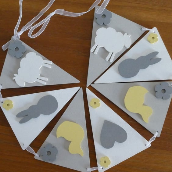 Hand Painted MDF New Baby Bunting